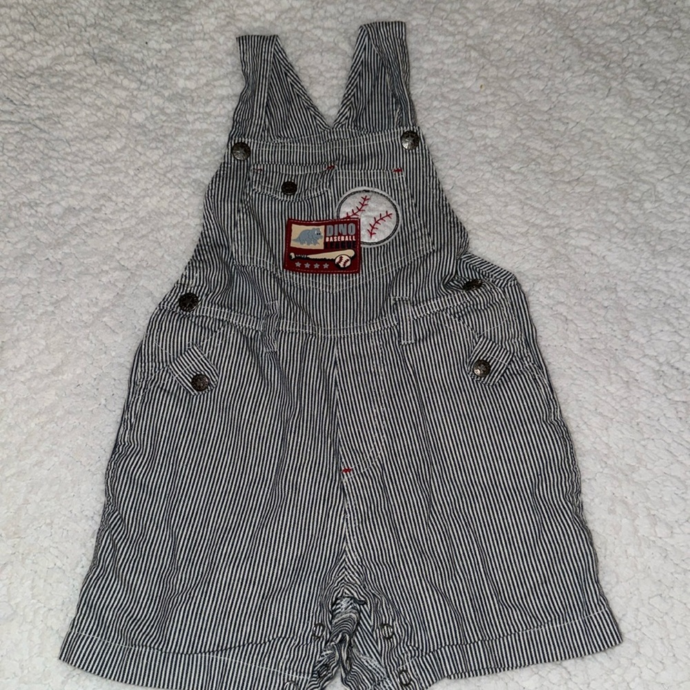 Baseball toddler overalls